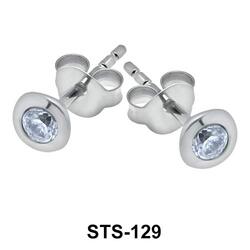 Round CZ 3 mm. Stud Earrings STS-129